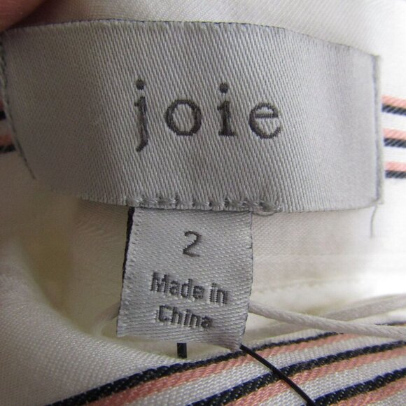 JOIE NWT Striped Carvel  Shorts Cream Porcelain Beach Coastal Preppy 2 MSRP $178 - Picture 5 of 8